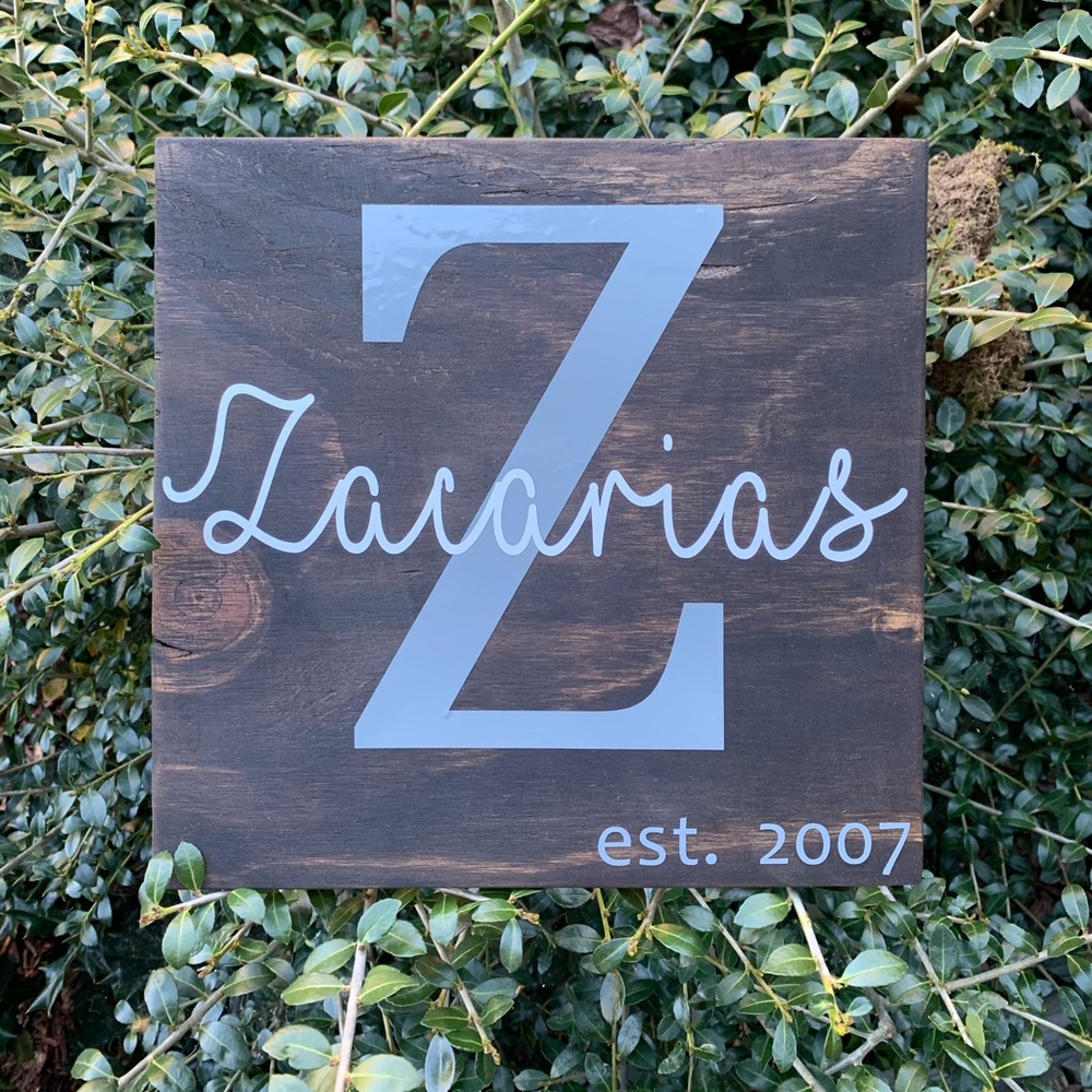 Made to order! Rustic last name monogram sign